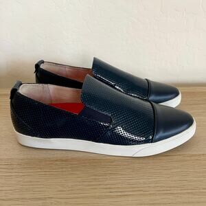 Cocktail Sneakers The Professional Perforated Leather Slip On Sneaker Navy 8 New